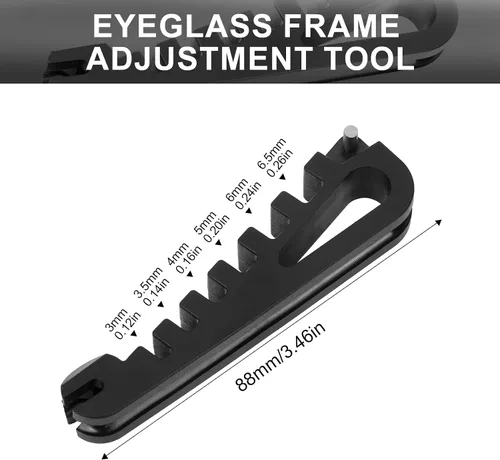 Vista 9 de Herramienta de ajuste de marco de lentes, doblador de marcos de lentes para brazos de patillas y almohadillas de nariz, multiherramienta recomendada
