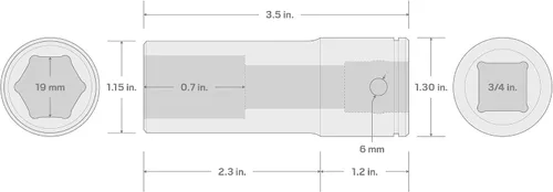 Vista 5 de TEKTON Unidad de 3/4 pulgadas x 0.748 in Enchufe de 6 puntos SHD33119