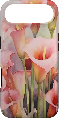 Vista 27 de Carcasa para iPhone 17 con diseño de flores de lirios de cala