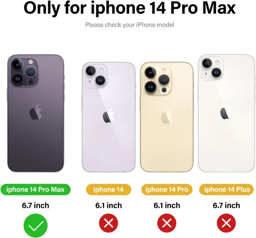 Vista 8 de Utook Funda compatible con iPhone 14 Pro Max, funda magnética de cuero genuino con tapa para teléfono celular con tarjeta de crédito RFID bloqueo a