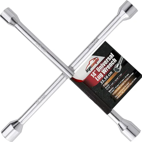 Vista 8 de EPAuto, llave de tubo universal de alta resistencia de 14 pulgadas, cruzada, de 4 vías, negra