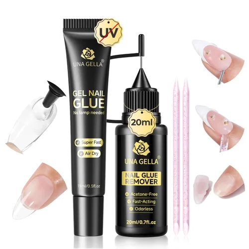 Vista 14 de UNA GELLA - Pegamento para uñas súper fuerte, 2 unidades de 0.3 fl oz, semisólido