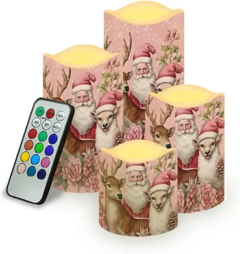 Vista 40 de Jeiento American Flag Flameless Candles 4 Pack 4th of July Home Decoration Flower American Flag LED Candles Battery Operated with Timer Remote