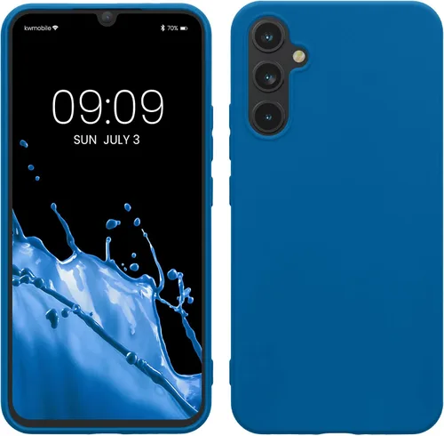 Vista 122 de kwmobile Funda compatible con Samsung Galaxy A12 - Funda protectora de silicona TPU suave y delgada - Azul Báltico