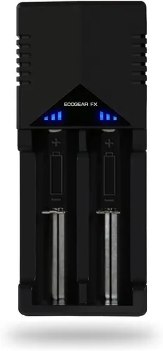 Vista 3 de Cargador inteligente de batería de litio dual, carga rápida de iones de litio EcoGear FX - Carga rápidamente 18650, 14500, AAA, AA y la mayoría