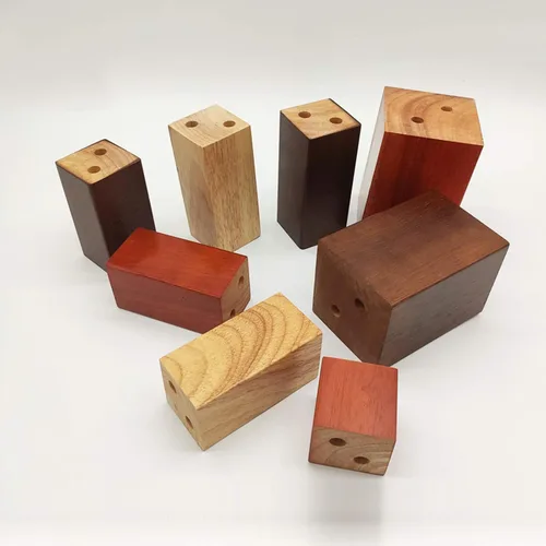Vista 4 de Muebles de madera maciza de roble con patas elevadas, mesa de sofá y patas de silla, patas de gabinete, patas de bloque de madera, 3