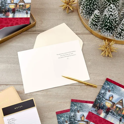 Vista 2 de Hallmark Thomas Kinkade - Tarjetas de Navidad en caja, patinaje sobre hielo (40 tarjetas y sobres)
