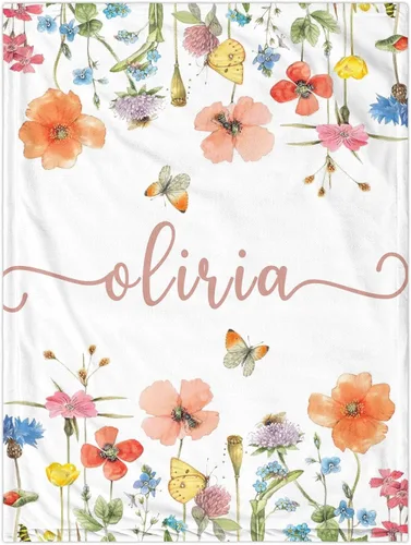 Vista 10 de Manta de bebé personalizada con nombre, manta personalizada de elefante para niña, regalos personalizados para baby girls, Navidad, Pascua