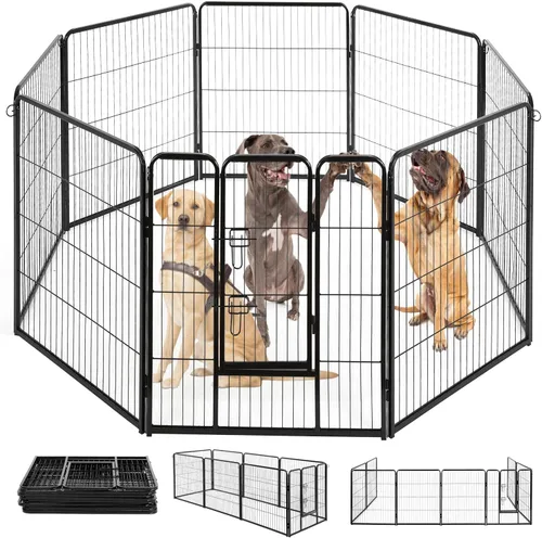 Vista 8 de BestPet Extensión de corral para perros 32 pulgadas, 2 paneles Corral resistente para mascotas con ejercicio de metal Paneles de cerca