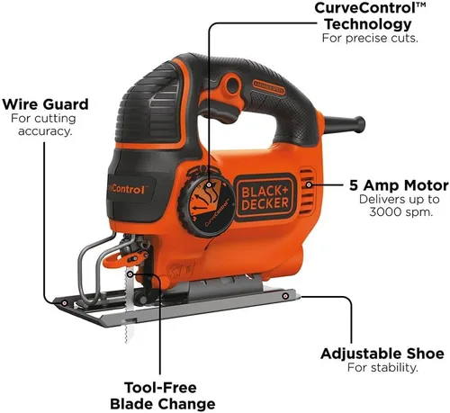 Vista 3 de Sierra de calar BDEJS600C de BLACK+DECKER, 5.0 amp