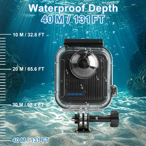 Vista 3 de FitStill Funda de buceo impermeable solo para Go Pro MAX2, carcasa subacuática de 131 pies/131.2 ft, carcasa protectora de buceo invisible