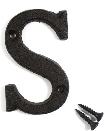 Vista 33 de Letras del abecedario de 3" en metal de hierro fundido decorativas, estilo clásico, para colgar letreros de pared, dirección, nombre, letrero