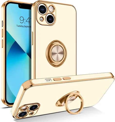 Vista 9 de BENTOBEN Funda para iPhone 13, funda para iPhone 13, ajuste delgado, soporte de anillo de 360°, soporte magnético para automóvil, soporte para Negro