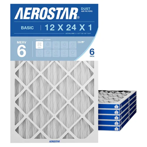 Vista 7 de Aerostar Filtro de aire MERV 8 de 12 x 24 x 1, 4 unidades, tamaño real (11.75 x 23.75 x 0.75), HVAC, aire acondicionado y filtro de horno que
