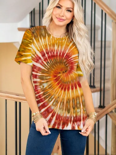 Vista 2 de Camiseta hippie para mujer, diseño de signo de la paz, diseño hippie de la paz, camiseta de traje hippie