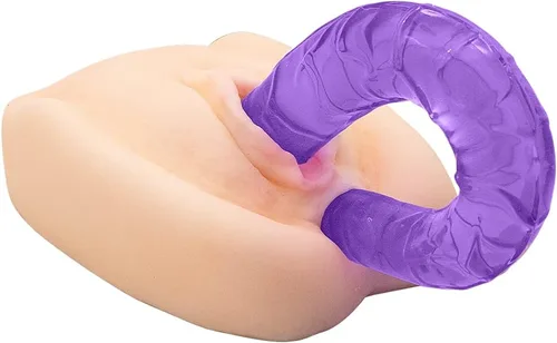 Vista 6 de Juguete sexual para adultos, impermeable, doble dongs, sexo, realista, consolador de pene de polla, anal, tapón de glúteos, masajeador de punto G