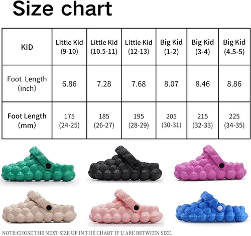 Vista 5 de LEPHYON Sandalias de burbujas para niños Zapatos de pelota de golf Zuecos Gargen para niñas Pantuflas divertidas para niños, cómodas