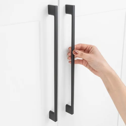 Vista 13 de Paquete de 10 tiradores para gabinete de 3-3/4 pulgadas (96mm) de color negro mate, manijas de gabinete negro para cocina, accesorios de cocina
