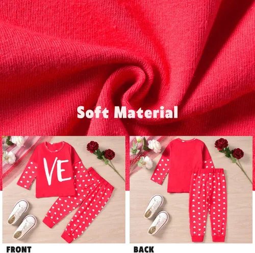 Vista 3 de Aalizzwell Trajes a juego para el día de San Valentín para bebés, hermanos, hermanas, ropa para hermanos