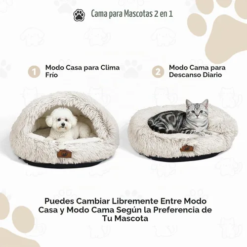 Vista 4 de YooxArmor Cama redonda para gatos, cama para perros pequeños y medianos Marrón