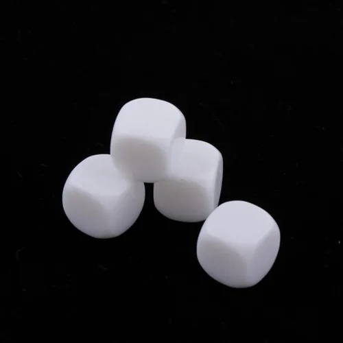 Vista 3 de SM SunniMix 2 dados blancos en blanco de 6 caras RPG Gaming Dados 0.472 in DIY Sticker