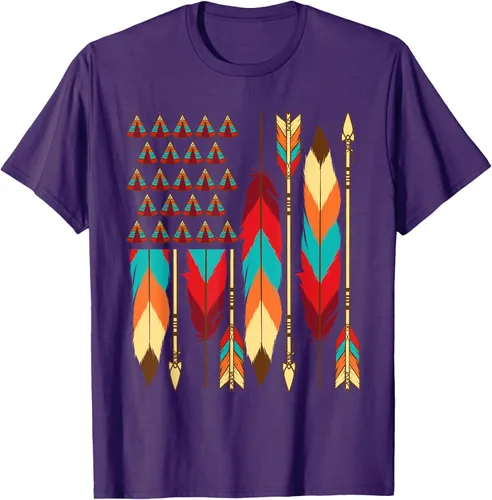 Vista 68 de Native American Bandera - Camiseta de veteranos indígenas del Mes del Orgullo, Negro, S