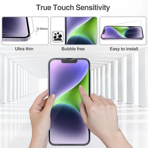 Vista 4 de ProCase Paquete de 2 protectores de pantalla para iPhone 14 Plus/iPhone 13 Pro Max de 6.7 pulgadas, protector de pantalla de vidrio templado
