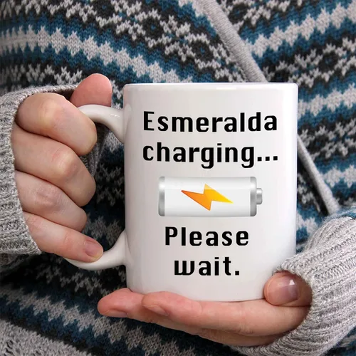 Vista 2 de Esmeralda Charging Taza de café