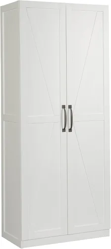 Vista 13 de Sauder Gabinete de almacenamiento alto, negro, 4 estantes ajustables, uso en varias habitaciones
