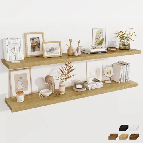 Vista 16 de Fun Memories Pequeños estantes flotantes para pared, estantes cuadrados de pared de 8 pulgadas con soportes invisibles, estantes negros para baño