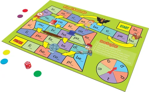 Vista 8 de Junior Learning Phonics - Juego de juegos de mesa, 6 contadores, edades de 4 a 5 años, habilidades lingüísticas, pre K-K, mediano