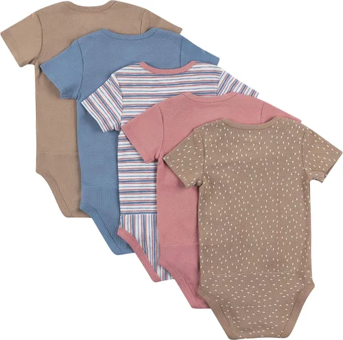 Vista 2 de Hanes Baby Bodysuits Ultimate Flexy Short Sleeve for Boys Girls 5-Pack