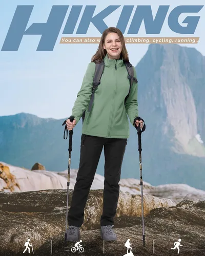 Vista 8 de 33,000ft Chaqueta ligera Softshell para mujer, con forro polar, rompevientos, impermeable, cálida para correr, golf, senderismo