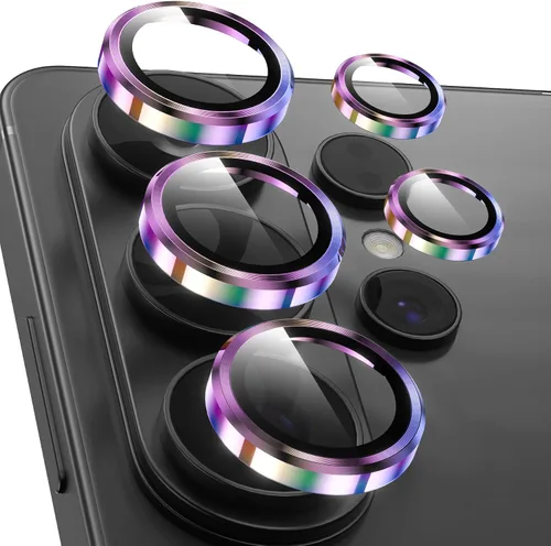 Vista 9 de YWXTW para Samsung Galaxy S23 Ultra Protector de lente de cámara, Protector de pantalla de lente de cámara de vidrio templado con anillo metálico