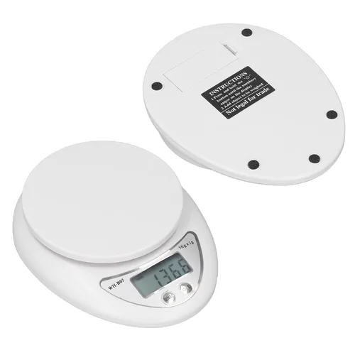 Vista 3 de Báscula digital de cocina con pantalla LCD digital, básculas de alimentos, peso digital, gramos, onzas y libras, con baterías de 0.04 oz, incluidas