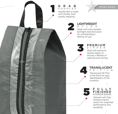 Vista 3 de FATMUG Organizador de viaje para zapatos, almacenamiento de embalaje y calzado para hombres y mujeres, juego de 3, color gris