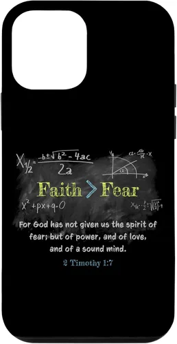 Vista 16 de Faith > Fear 2 Timothy 1:7 Christian Verse Math Equation Case for iPhone 17