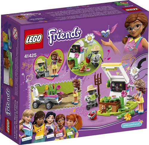 Vista 2 de LEGO Friends Olivia's Flower Garden 41425 Juguete de construcción para niños; este jardín de juegos viene con 2 figuras construibles, Friends Olivia