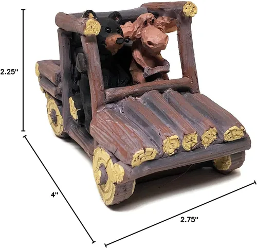 Vista 6 de Figura decorativa de oso y alce en tronco UTV SXS lado a lado