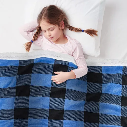 Vista 7 de Manta de bebé de forro polar sherpa ultrasuave Manta acogedora de felpa para niños Cuadros reversibles Lavable Tamaño amplio para mayor