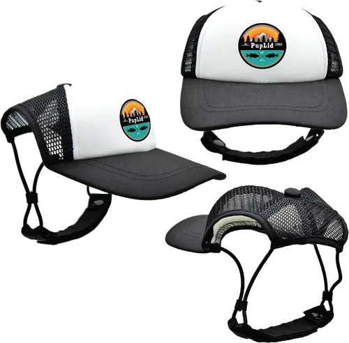 Vista 25 de Sunset Collection, sombreros de camionero de PupLid para perros (XXS) Protección solar elegante de alta calidad para el perro moderno, ajustable