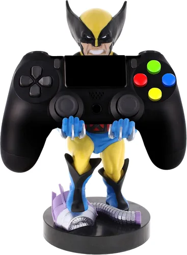 Vista 6 de Exquisite Gaming Cable Guy soporte para teléfonocontrolador, Marvel Wolverine, incluye un cable de carga de 4 pies, estatua de PVC resistente y base