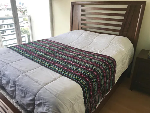 Vista 3 de ALKIMIA INC Chal Rebozo colorido hecho a mano mexicano