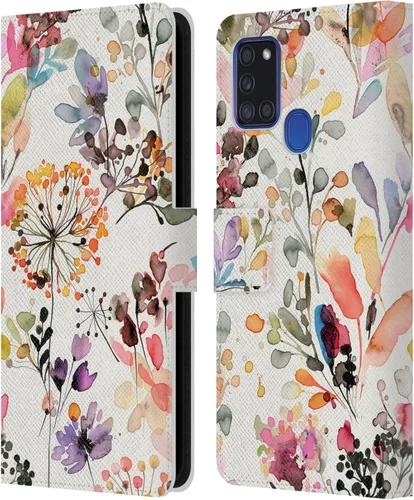 Vista 158 de Head Case Designs Officially Licensed Ninola Beige Wild Grasses Leather Wallet Case Compatible with Samsung Galaxy A07 4G