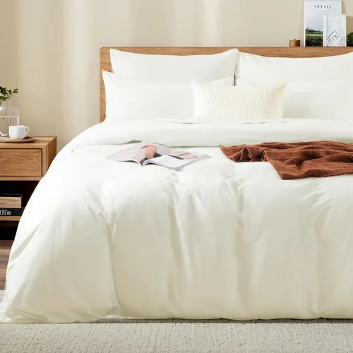 Vista 25 de NEXHOME PRO Funda de edredón Twin XL 100% algodón lavado, transpirable, duradera, texturizada, similar al lino, juego de ropa de cama para el hogar