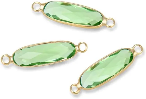 Vista 14 de 5 unidades de Adabele grado A de abril transparente con piedra natal de abril, barra rectangular de 0.827 in, chapado en oro amarillo de 18