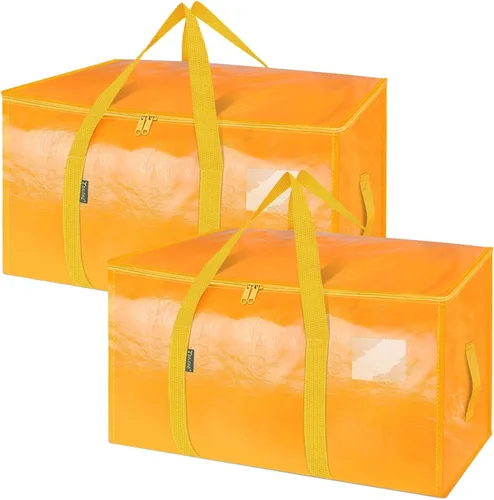 Vista 30 de BALEINE Paquete de 2 bolsas de mudanza de gran tamaño con asas reforzadas, bolsa de almacenamiento resistente para ropa, suministros de mudanza
