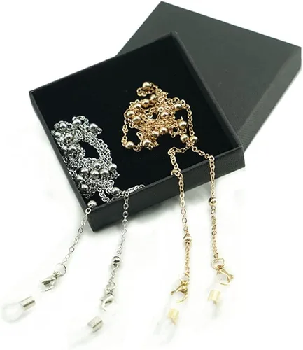 Vista 6 de Cadena de gafas para mujer con cuentas retenedor máscara titular de cristal de lectura collar cordón