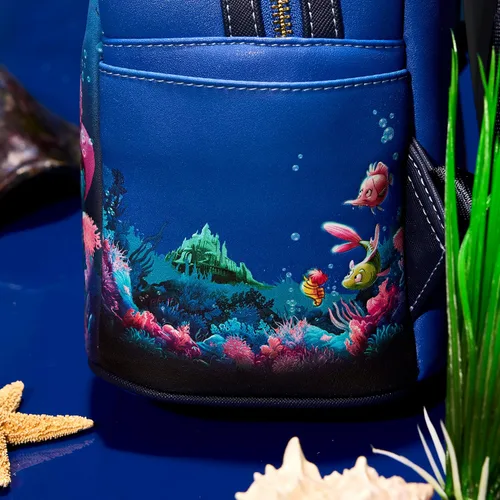 Vista 7 de Loungefly Mochila Disney - La Sirenita - Mochila - Princesas Disney - Bonita bolsa coleccionable - Idea de regalo - Producto oficial - para niños
