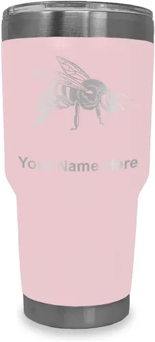 Vista 23 de LaserGram Vaso aislado al vacío de 20 onzas, abeja miel, grabado personalizado incluido (negro)